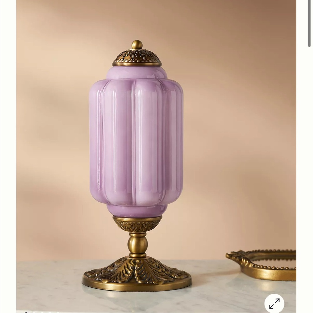 Anthropologie Lavender Eloise Elegant and Gold Table Lamp. Price firm.